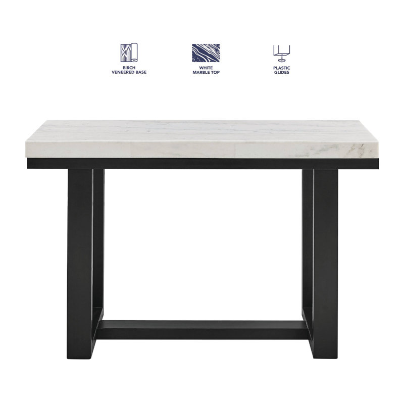 Lucca White Marble Top Sofa Table