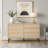 Mid-Century Modern Oak Sideboard Storage Credenza with 3 Drawers and Adjustable Shelf Cabinet