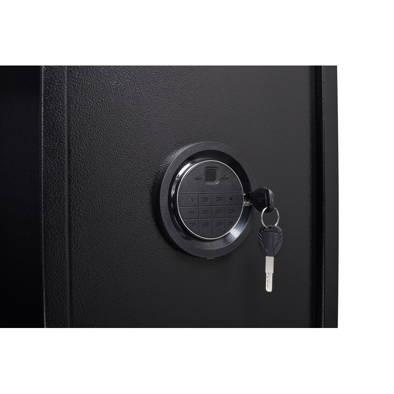Grande armoire à fusil en acier noir avec serrure à combinaison intelligente