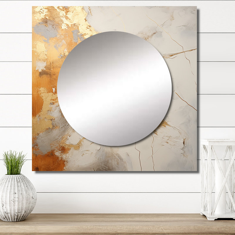 Art mural miroir de salon Goralski - Formes abstraites, 23 po x 23 po