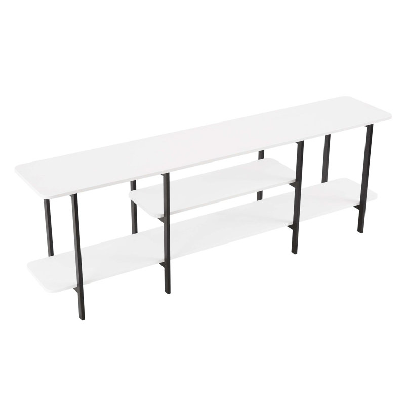 Celine 71" Console Table In White (3Shelf), White