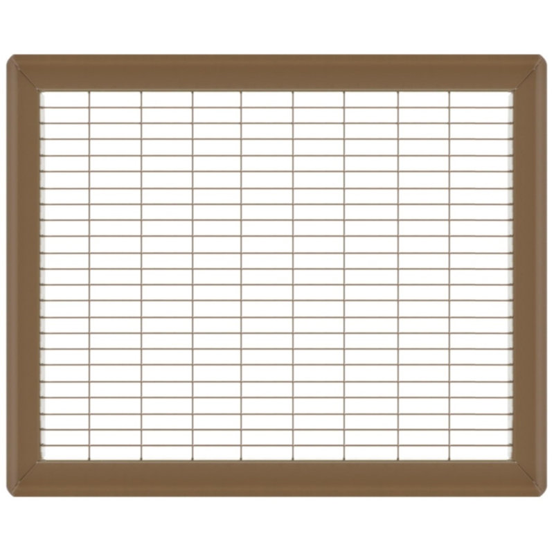 Gril de plancher brun de gros calibre, H 0,9 po x l 12 po x L 18 po