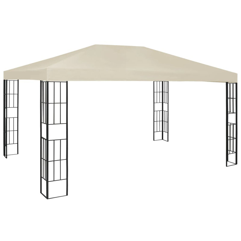 Ertan 3m x 4m Steel Patio Gazebo, Cream