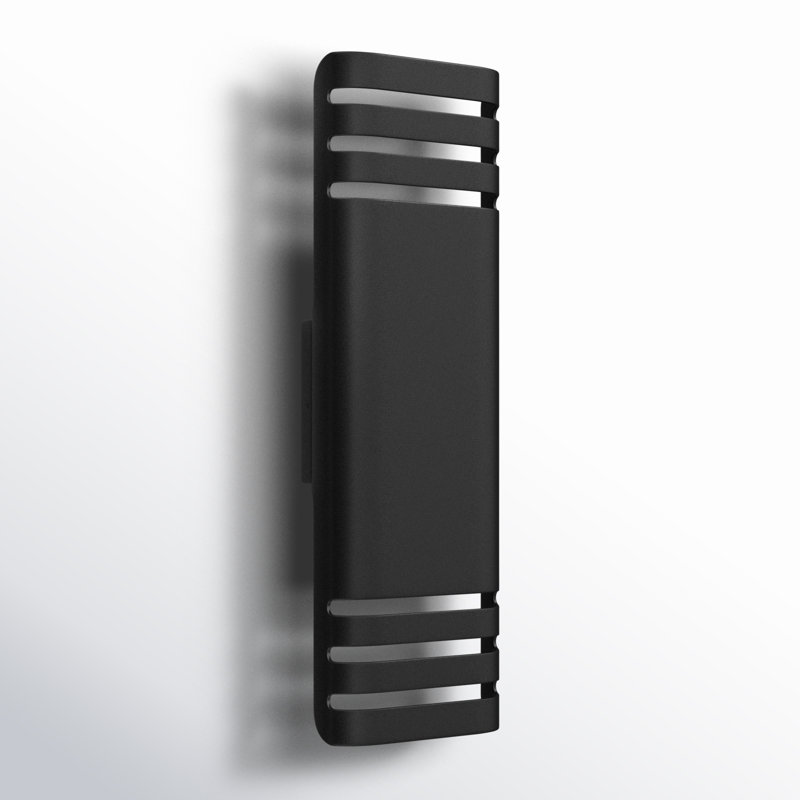 Mirha Aluminum LED Wall Light, Black, 20" H x 6.25" W x 3.25" D, 12