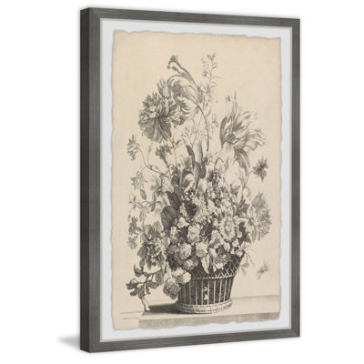 "A Basket of Spring Flowers" Framed Print