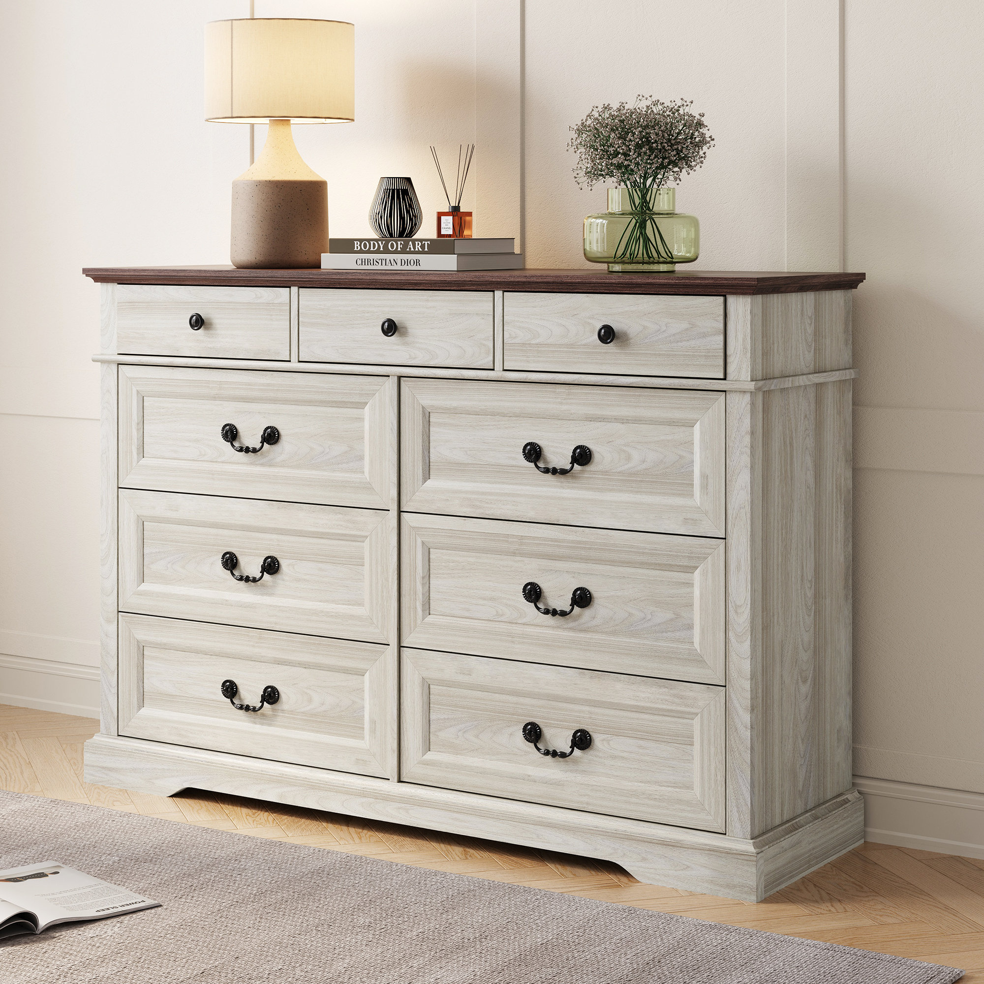 The Twillery Co. Bridgeport 9 Drawer 53.5'' W Double Dresser & Reviews ...