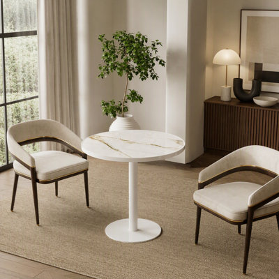Table de salle à manger compacte avec plateau en marbre fritté, résistant aux rayures et à la chaleur