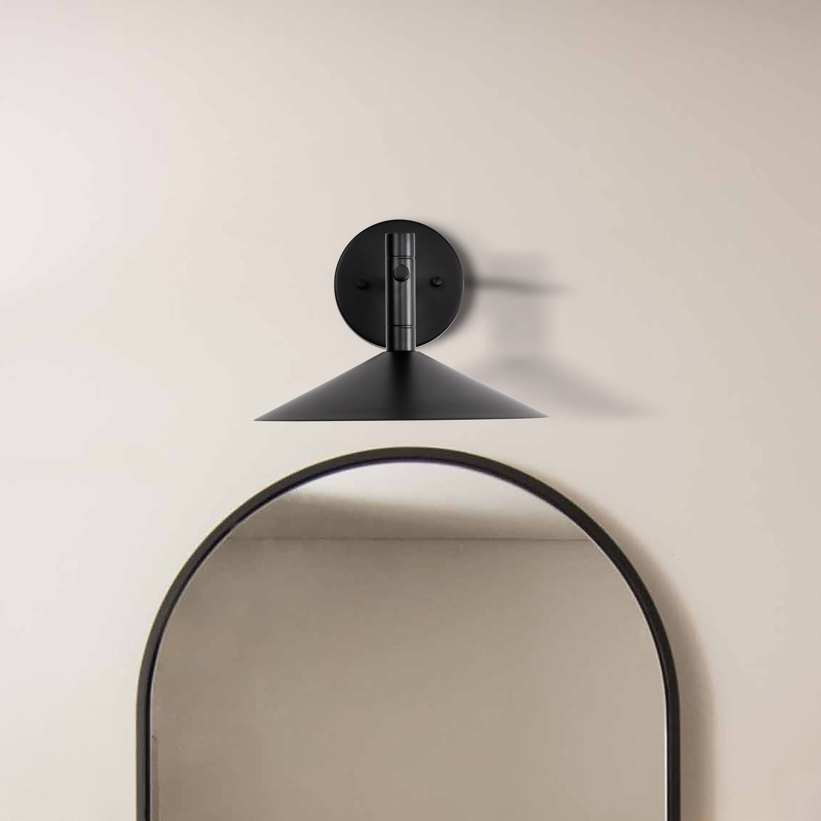 Vicente Single Light LED Vanity Light, Matte Black, Matte Black