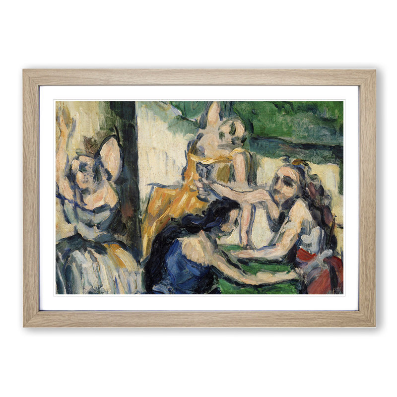 The Courtesans by Paul Cezanne - Picture Frame Painting, 36cm H x 48cm W x 2cm D, Oak Framed