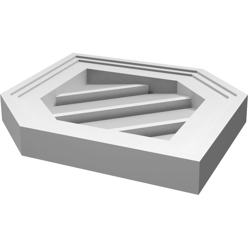 Vertical Peaked Surface Mount Signature Urethane Functional Gable Vent Pitch, Primed Tan 2SF-13, 18" H x 12" W x 1.5" D