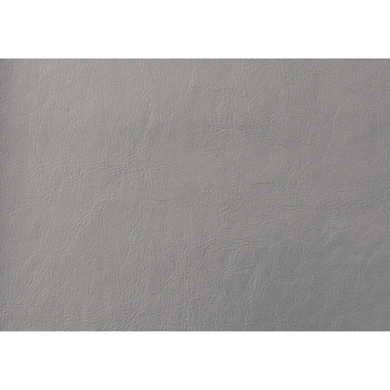 Lit simple rembourré avec finition en similicuir gris et taille de fabrication revêtue d'une touche moderne