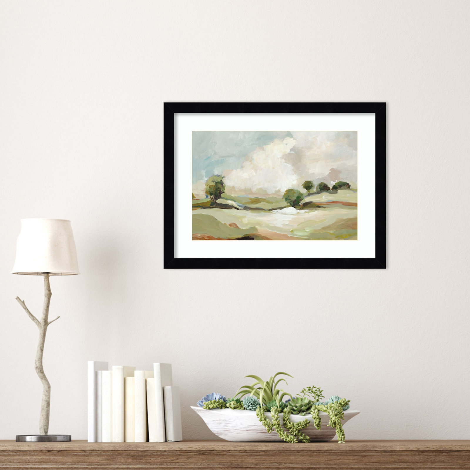 Pastoral Land Print by Allison Pearce, Black, 13" H x 17" W