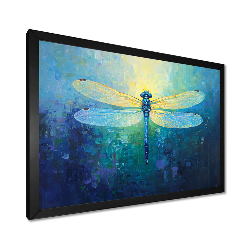 Libellules, ailes iridescentes II - libellule, art mural, H 12 po x l 20 po, Noir