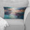 Spirited Ocean Sunset In Shades Of Blue - Abstract Landscapes Printed Throw Pillow