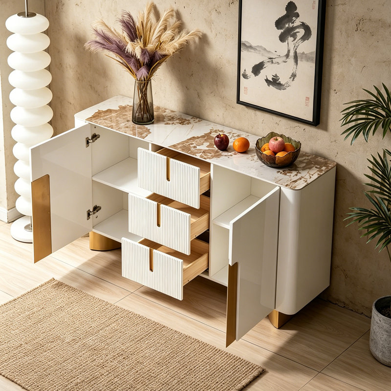 Buffet à tiroir de style italien moderne, H 33,07 po x l 47,24 po x P 15,75 po