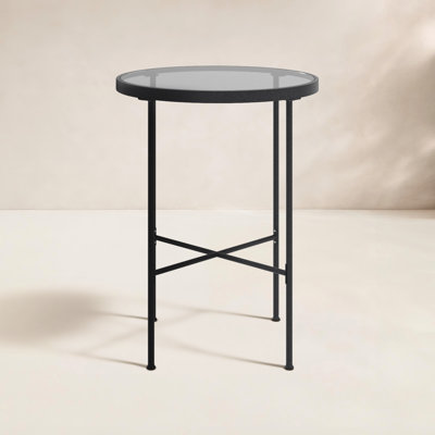 Lucier 32'' Glass Outdoor Bar Table