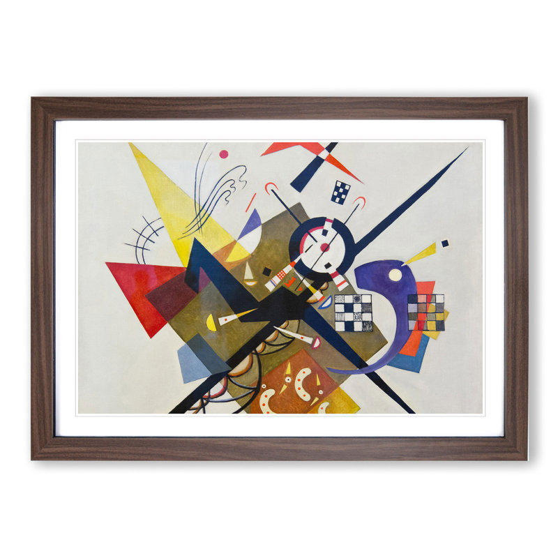 On White Ii by Wassily Kandinsky - Framed Print, Walnut Framed, 48cm H x 65cm W x 2cm D
