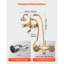 Clawfoot Tub Faucet, Wall Mount Bathtub Faucets with Handheld Shower, Vintage Brushed Gold Clawfoot Tub Filler Faucet Shower Kit with Adjustable Swing Arms & 360° Rotation Spout for Bathtubs-331857166
