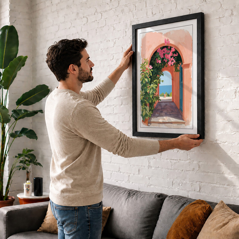 Mediterranean Doorway Coastal - Framed Print, Unframed, A1 - 84.1 x 59.4 cm