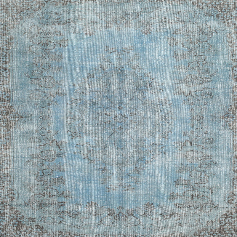 Tapis oriental bleu clair Kanagy, Carré 6 pi