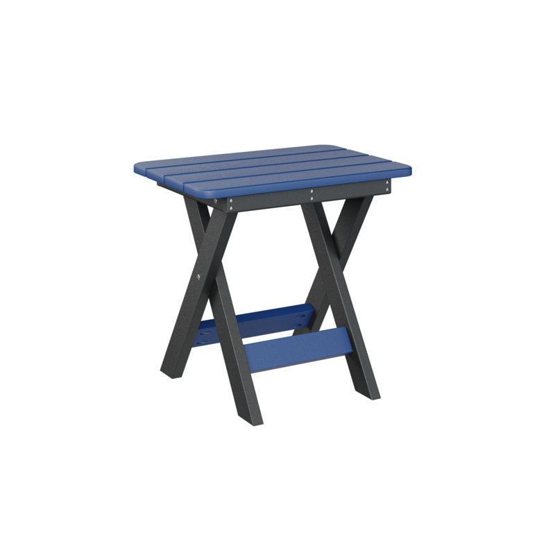 Berlin Gardens Folding End Table, Black, Pacific Blue