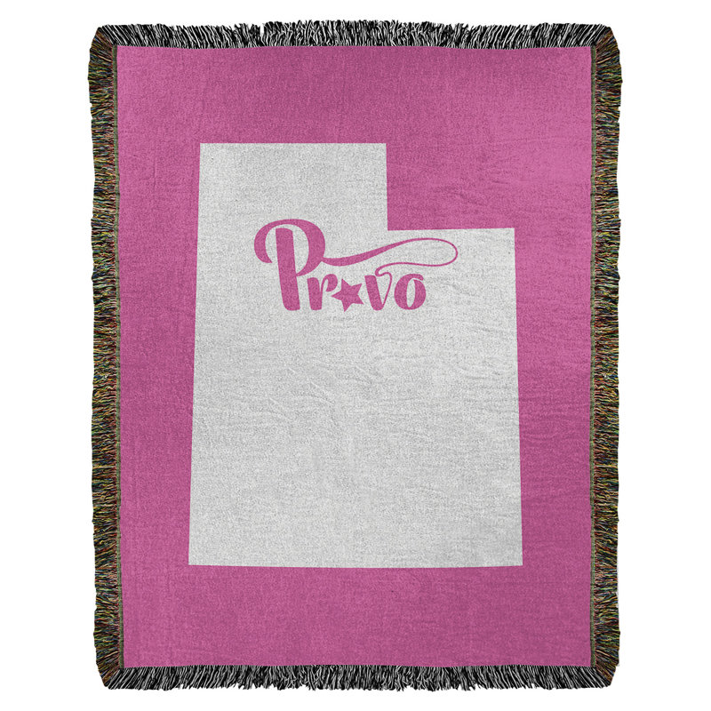 Jeté en coton tissé provo utah, Rose, l 60 po x L 80 po