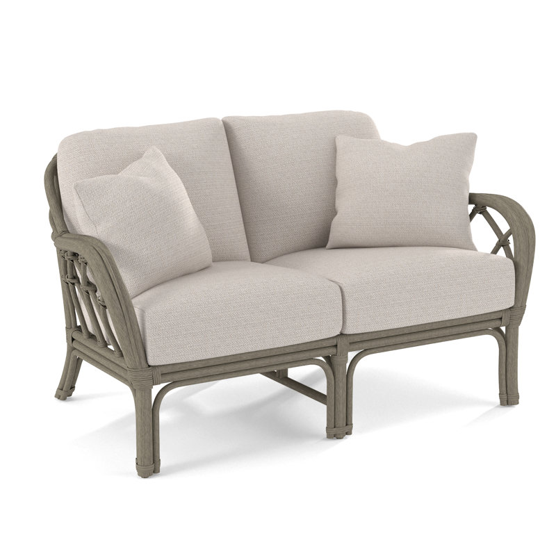 Edgewater Loveseat, White Textured Performance; 0865-91, Stone Hearth