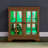 Antique Oak Glass Cabinet With Remote-Controlled Led And Magnetic Closure Vintage-Style Display Finish