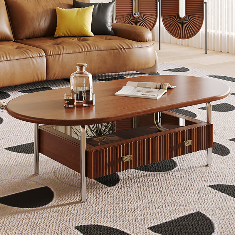 Table basse ovale de style rétro