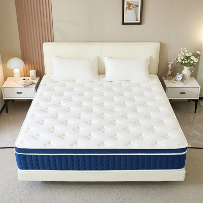 Creevery 30cm Medium Hybrid Spring Mattress In A Box Pillow Top Mattress