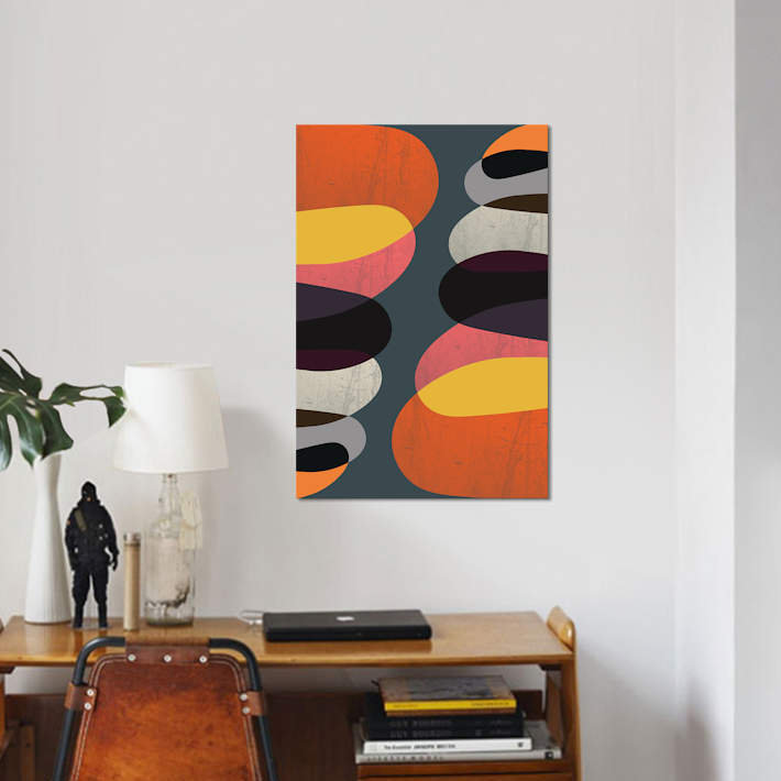 « graphic i », impression sur toile, H 18 po x l 12 po x P 1,5 po, Toile tendue, Pas de tapis