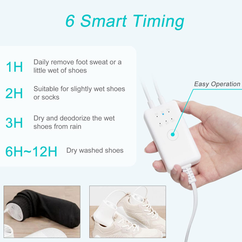 Shoe Dryer and Deodorizer with Timer Heat and Dry Boots