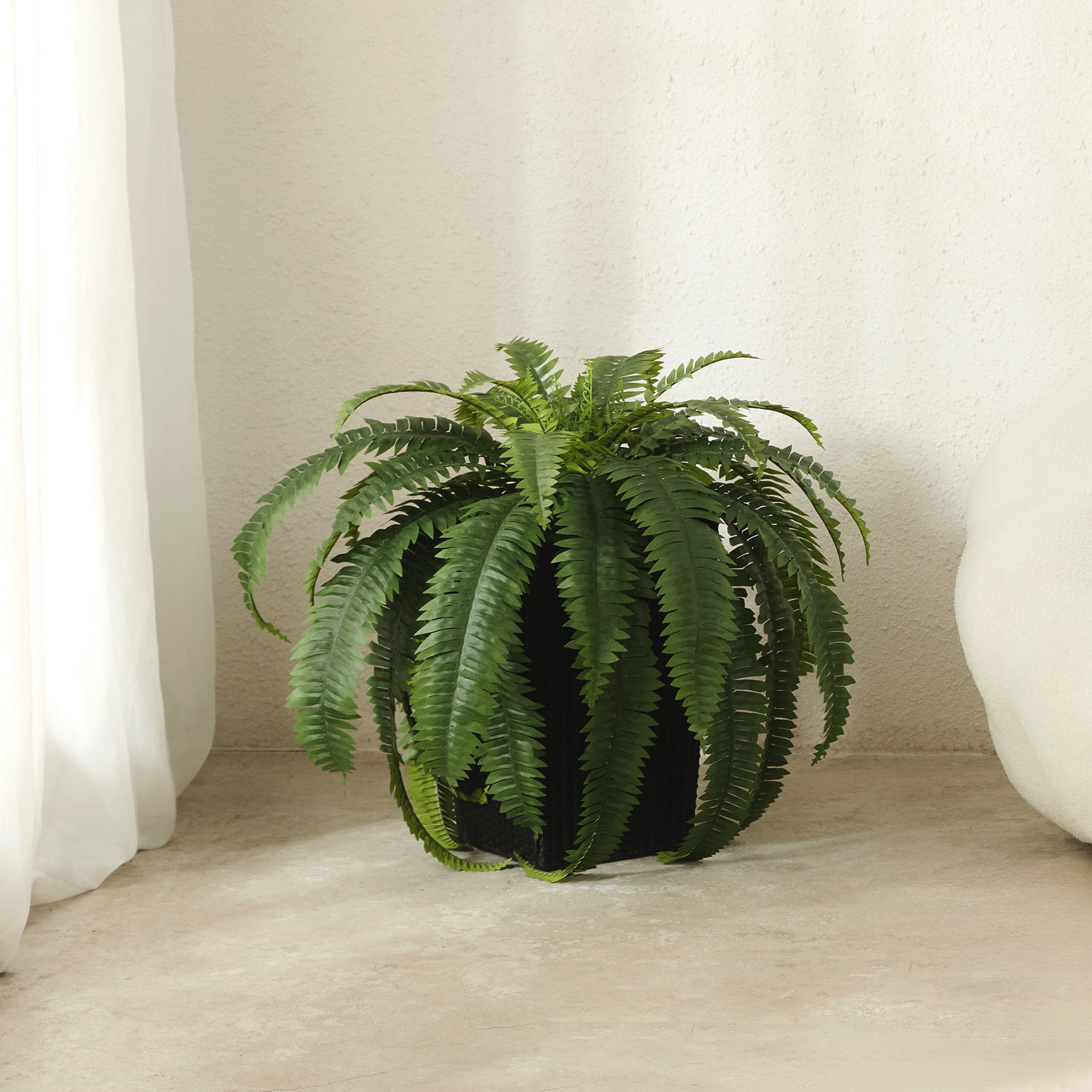 Adcock 30" Fern Plant in Decorative Vase, 1, Black