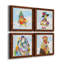 «Groovy Chick and Sky», ensemble de 4 peintures sur toile encadrées-60148060-60148061