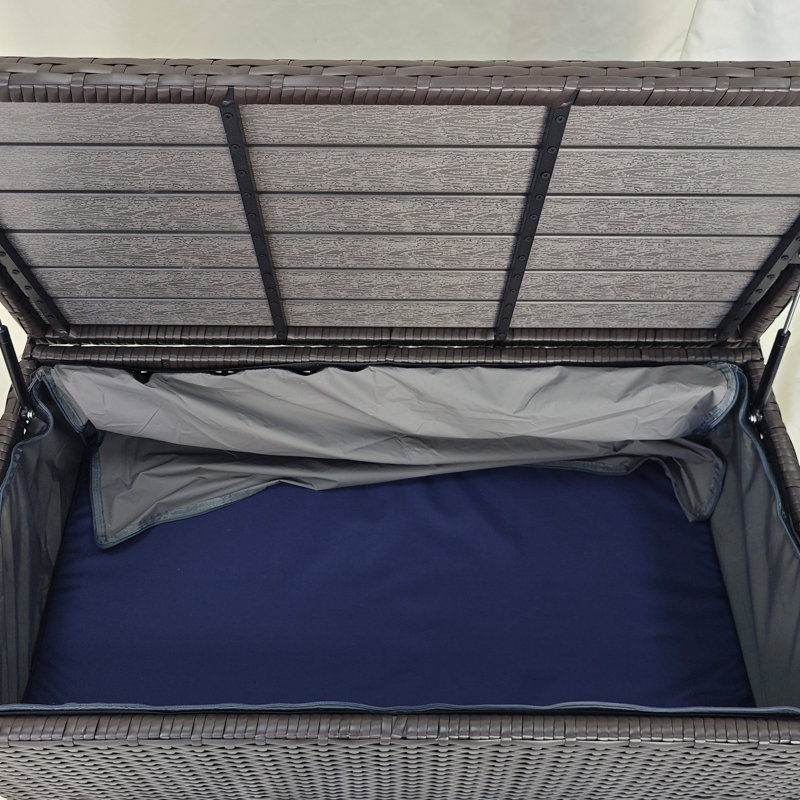 New Classic 40.25'' W 27 Gallons Water Resistant Wicker Storage Bench in Blue