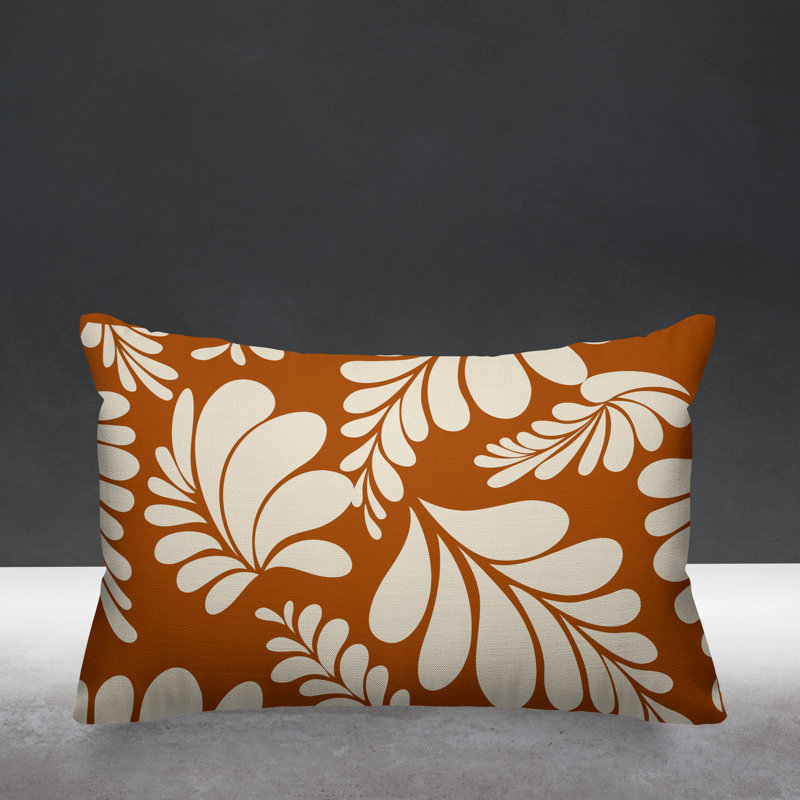  Housse et insert pour coussin floral d'extérieur, Orange brûlé