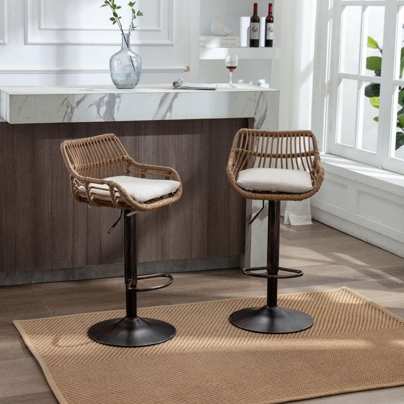 Swivel Upholstered Counter Stool, White