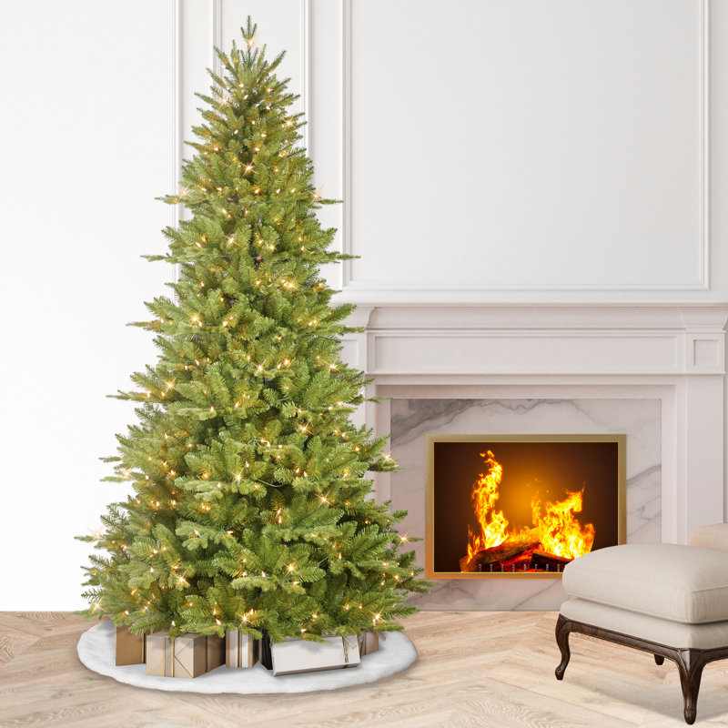 Arbre de 7,5 po avec index PE / PVC pré-éclairé jaune / vert