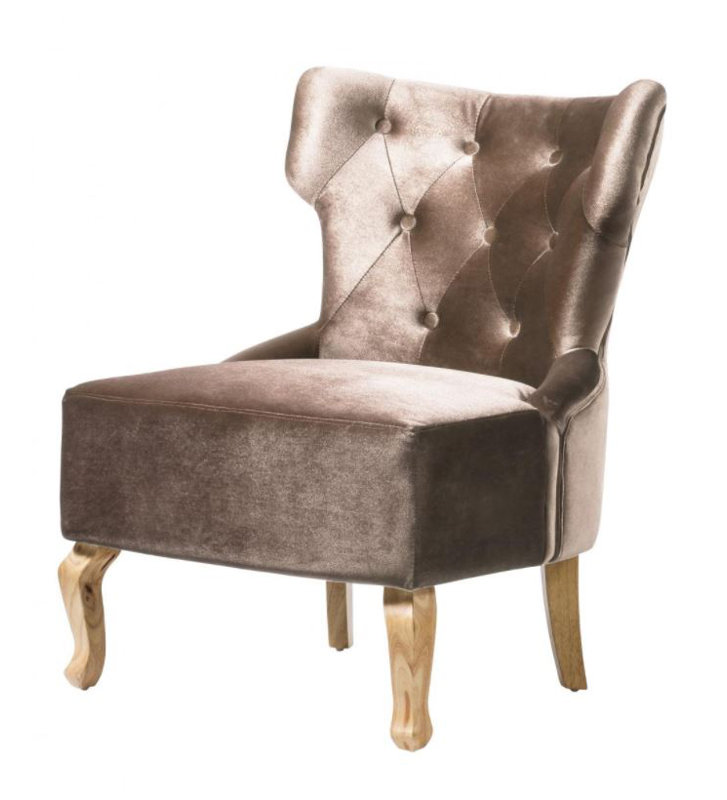 Deanna Upholstered Wingback Chair, Beige