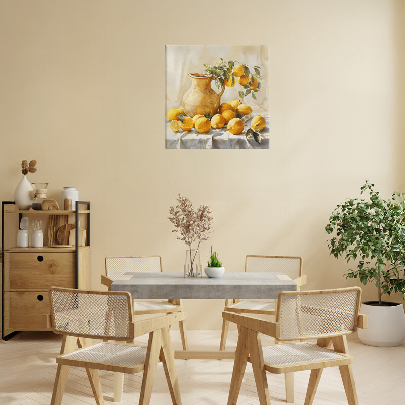 Rétro citrons et toile de pichet, conception par LSR Creative Studio, H 17 po x l 17 po