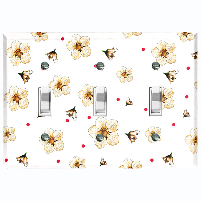 Patterned 3 - Gang Toggle Light Switch Standard Wall Plate