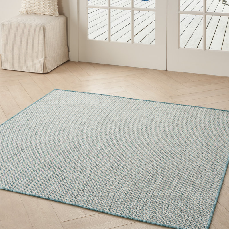 Tapis ivoire intérieur / extérieur Mcdade, Carré 5 pi