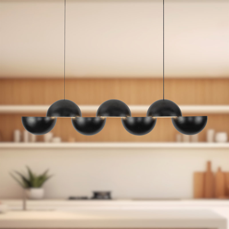 Void 41-in Black dimmable LED Linear Pendant, Matte Black