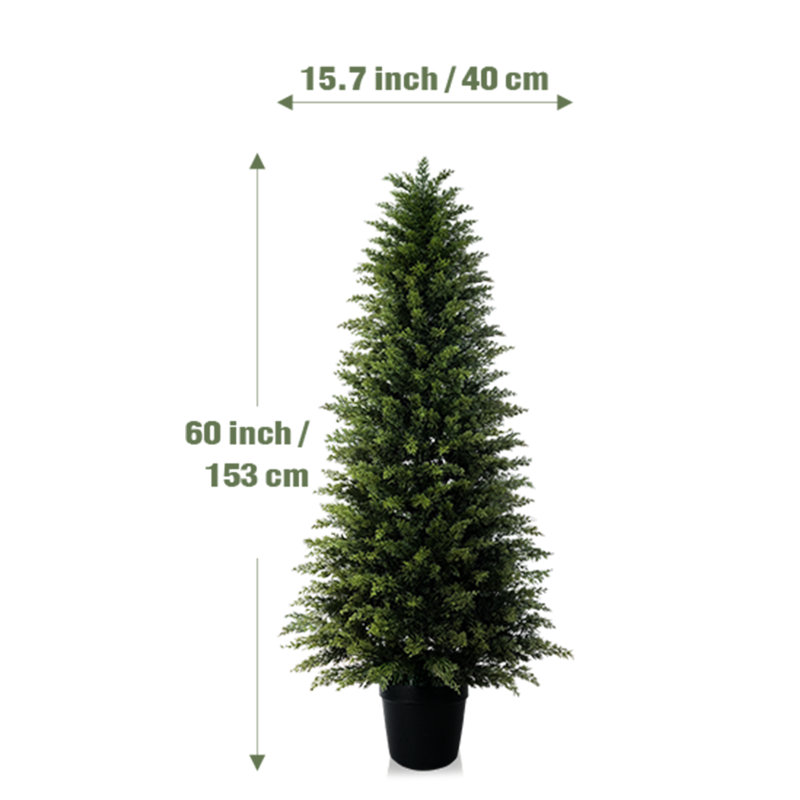 Faux Cypress Tree in Pot - Set of 2 Artificial Plants for Home Office Decor , 153cm