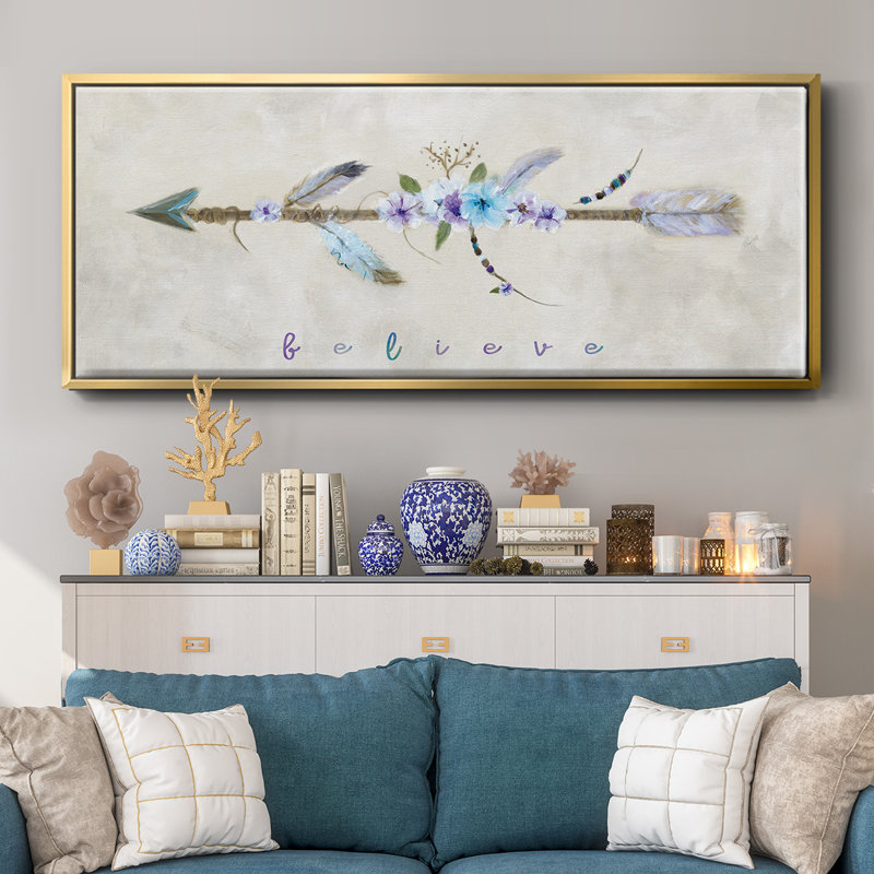 Boho Arrow I - toile encadrée, H 24 po x l 60 po