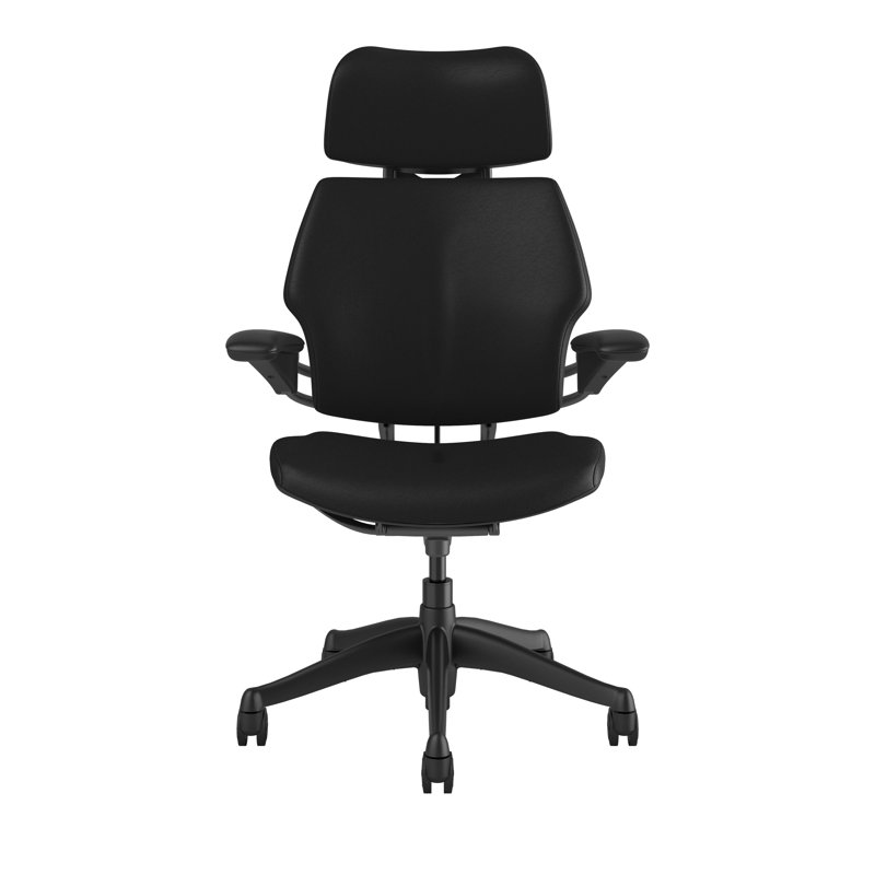 Freedom Headrest Task Chair Genuine Leather, Black