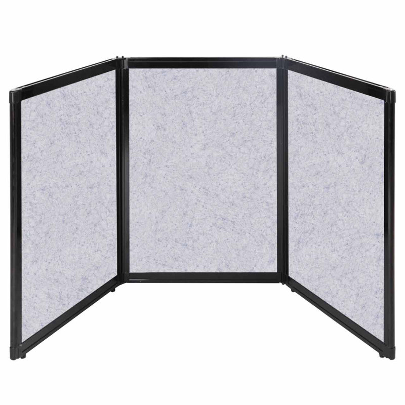 SoundSorb 3 Panel Desk Dividers, 36" H x 78" W x 2" D, Marble Grey