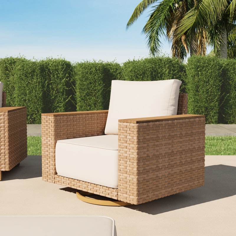 
Fauteuil pivotant simple d'extérieur avec coussin Delysa