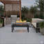 Table basse d'extérieur toutes saisons en aluminium, table d'appoint à lattes pour patio