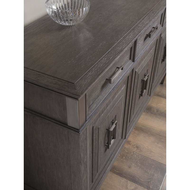 Belvedere Falcon Brown 65.5" Buffet with Brushed Nickel Accents